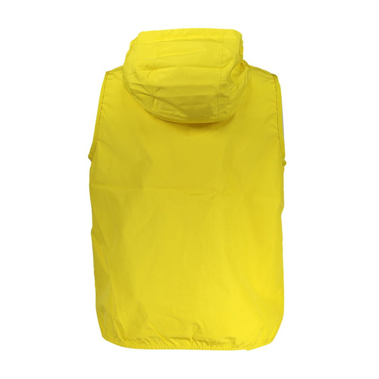 Chaqueta de diseñador amarillo maneveless elegante