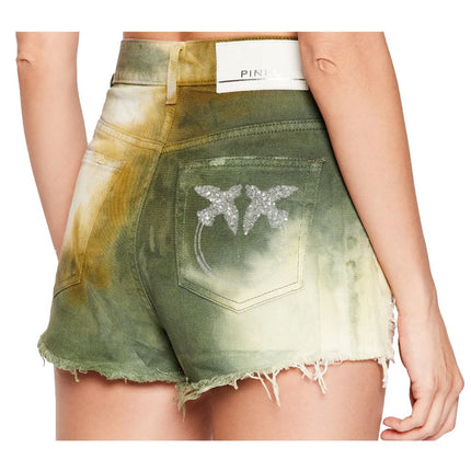 Pantaloncini di cotone verde militare chic per donne