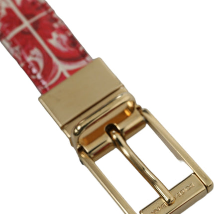 Elegante rode riem van kalfsleer