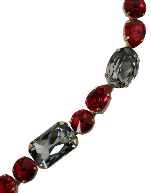 Ceinture de boucle en cristal rouge rayonnant