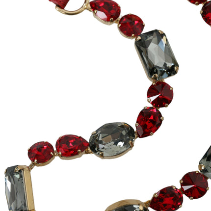 Ceinture de boucle en cristal rouge rayonnant