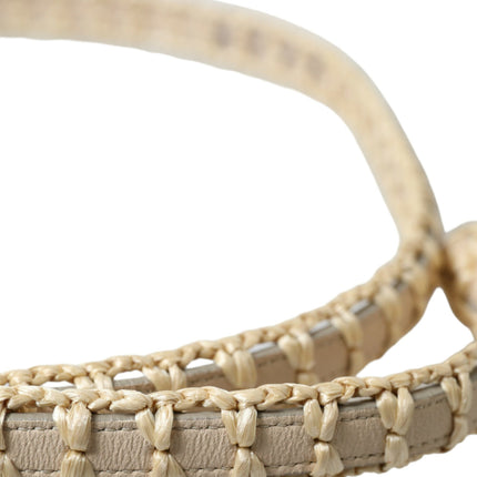 Ceinture de taille en cuir beige élégante