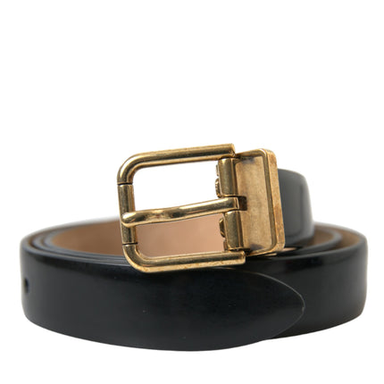 Ceinture de taille en cuir noir élégant avec boucle de logo