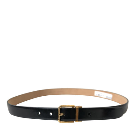 Ceinture de taille en cuir noir élégant avec boucle de logo