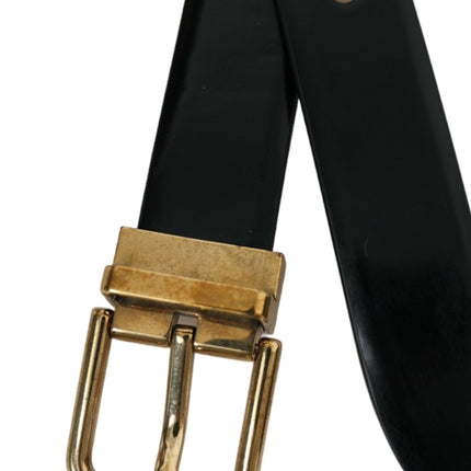 Ceinture de taille en cuir noir élégant avec boucle de logo