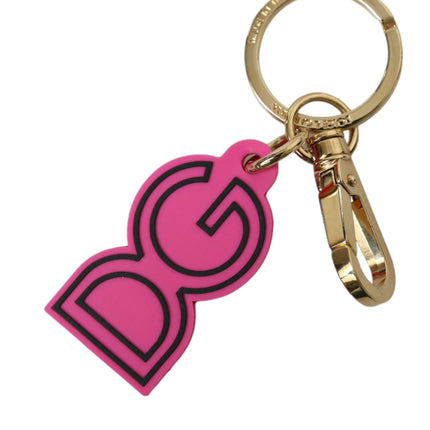 Portachiavi chic con logo in oro e rosa