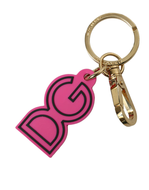 Portachiavi chic con logo in oro e rosa