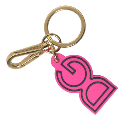 Portachiavi chic con logo in oro e rosa