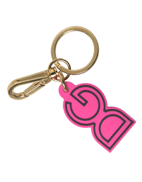 Portachiavi chic con logo in oro e rosa