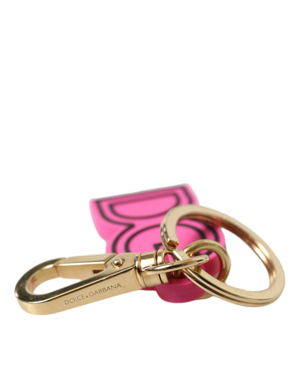 Portachiavi chic con logo in oro e rosa