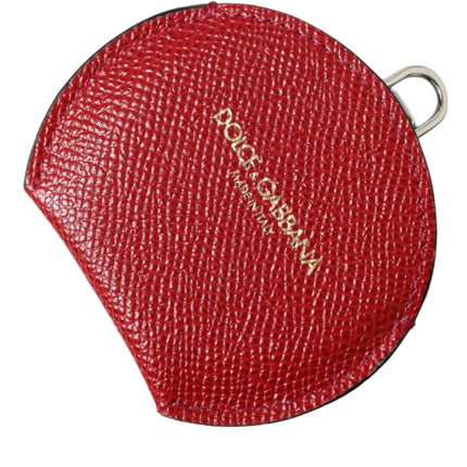 Elegante porta-specchio in pelle rossa