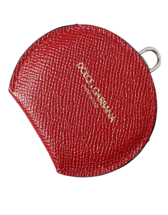 Elegante porta-specchio in pelle rossa