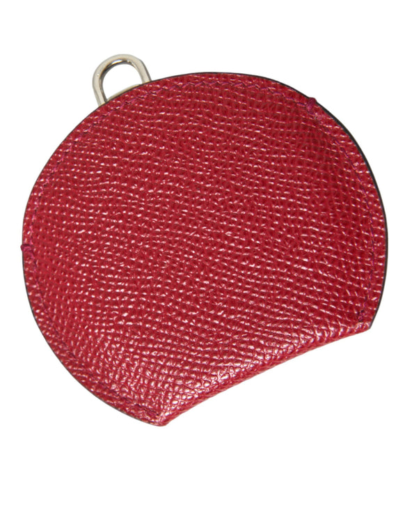 Elegante porta-specchio in pelle rossa