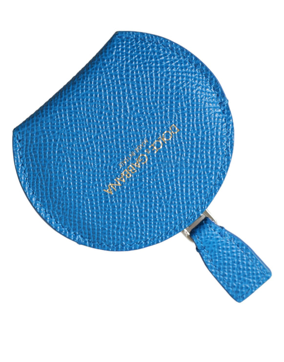 Elegante porta-specchio in pelle blu