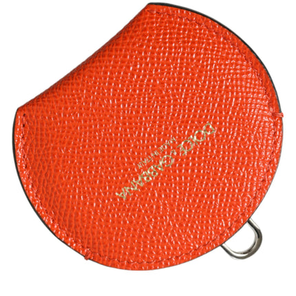 Elegante porta-specchio in pelle arancione