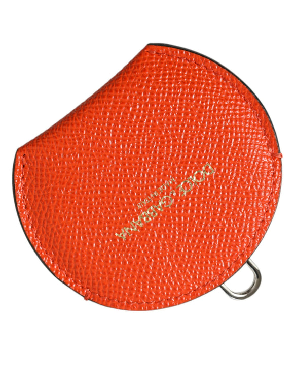 Elegante porta-specchio in pelle arancione