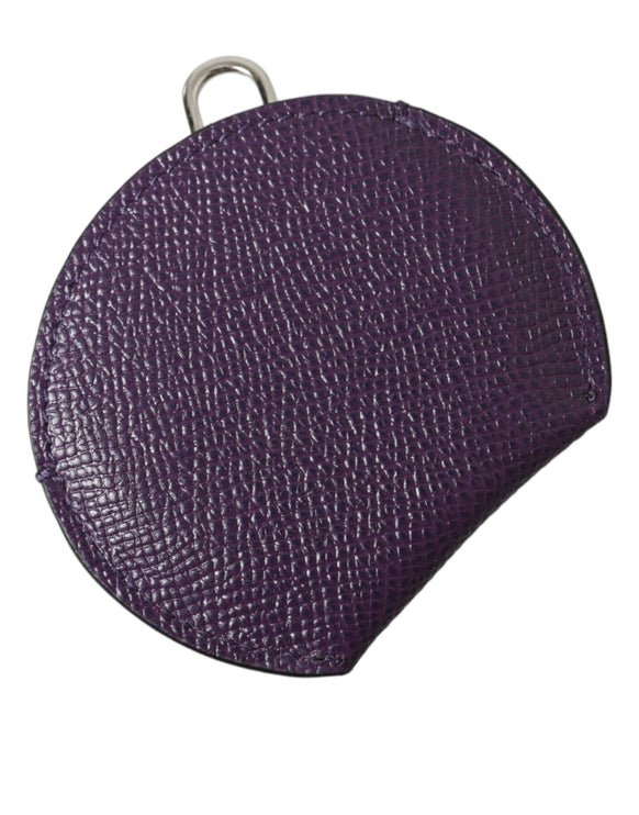 Elegante porta-specchio in pelle viola