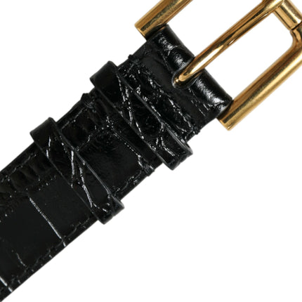 Elegante bracciale in pelle nera e oro