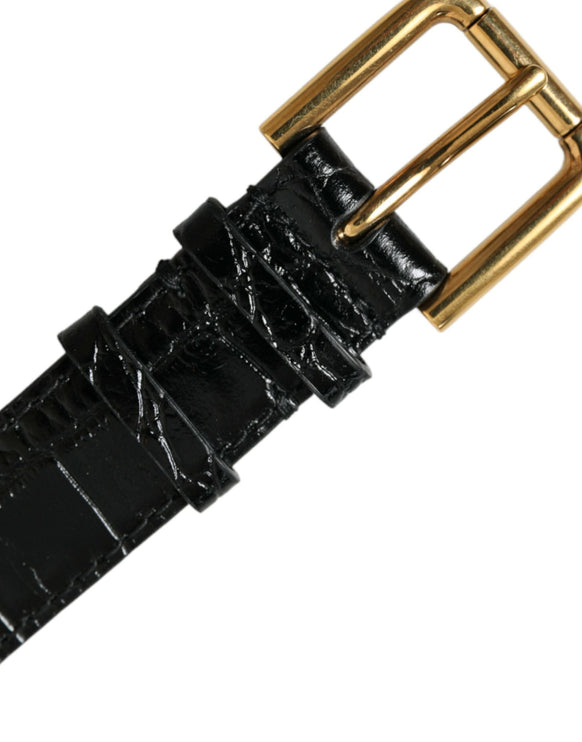 Elegante bracciale in pelle nera e oro