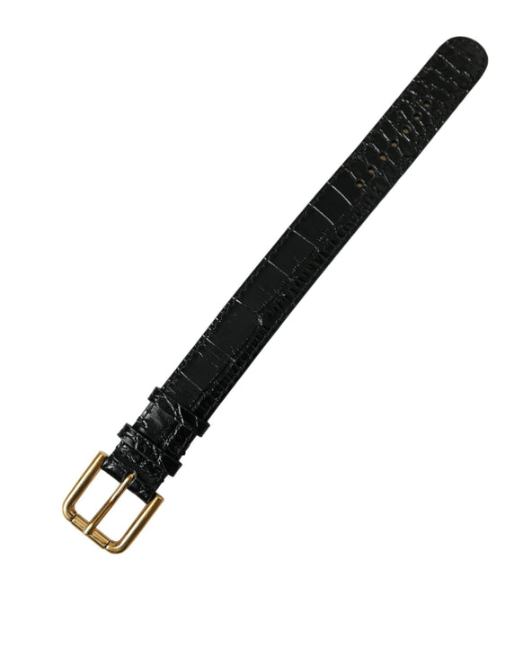 Elegante bracciale in pelle nera e oro