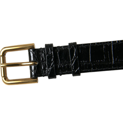 Elegante bracciale in pelle nera e oro