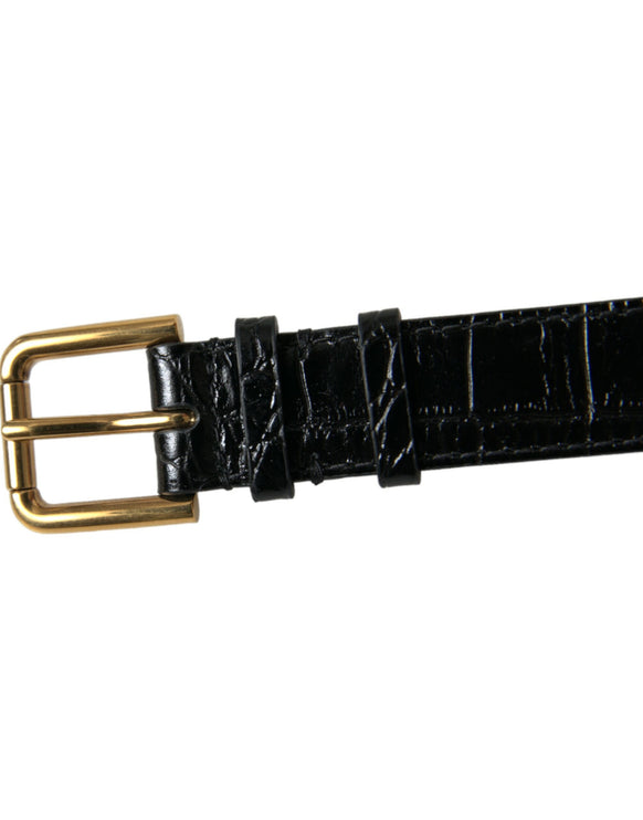 Elegante bracciale in pelle nera e oro