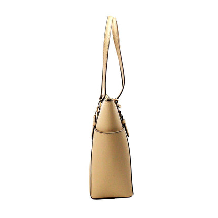 Charlotte Camel Grote Leren Top Zip Tote Tas Tas