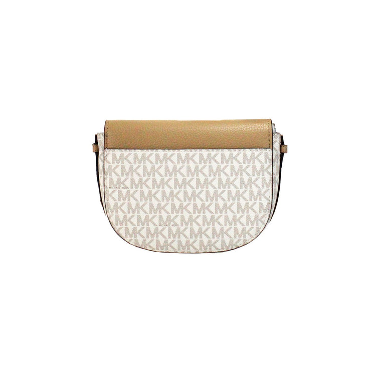 Bolso cruzado con solapa de PVC en Camel pequeño Reed Signature