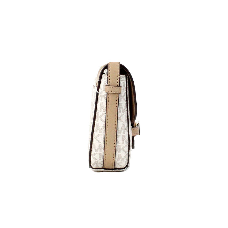 Bolso cruzado con solapa de PVC en Camel pequeño Reed Signature