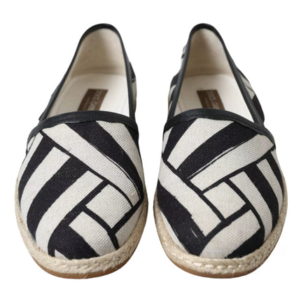 Elegant gestreepte leer espadrilles