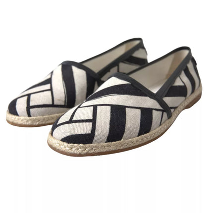 Elegant gestreepte leer espadrilles