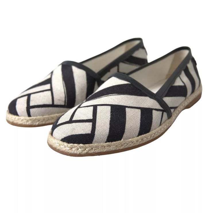 Eleganti espadrille in pelle a strisce