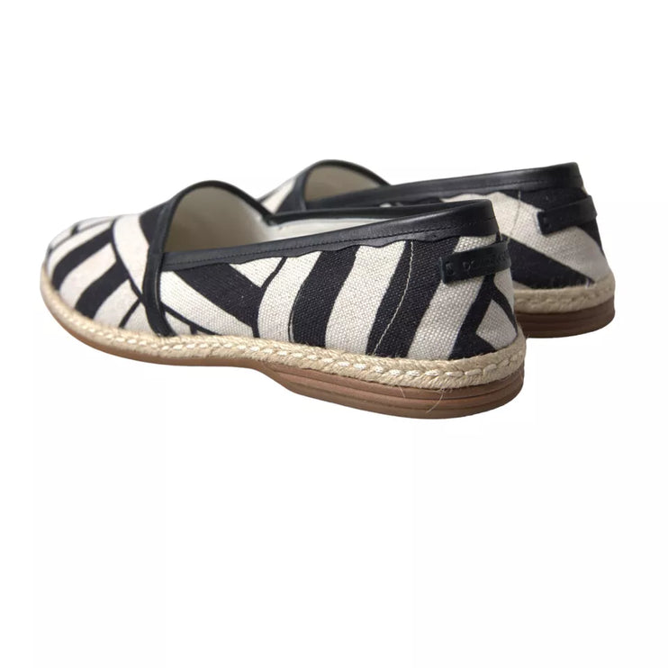 Eleganti espadrille in pelle a strisce