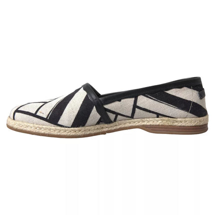 Elegant gestreepte leer espadrilles