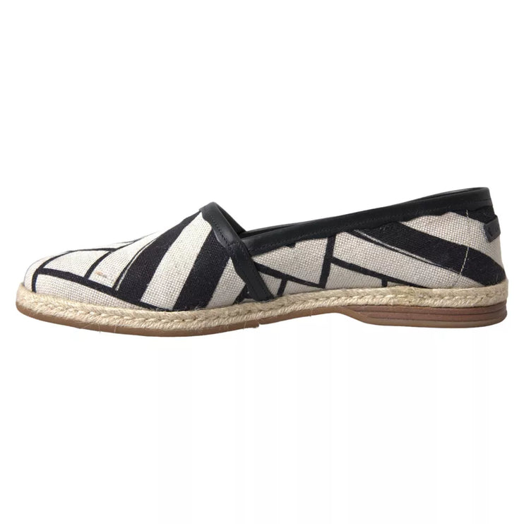 Eleganti espadrille in pelle a strisce