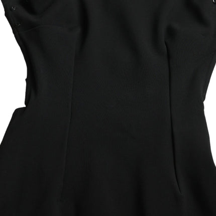 Élégant robe midi licou de gaine noire