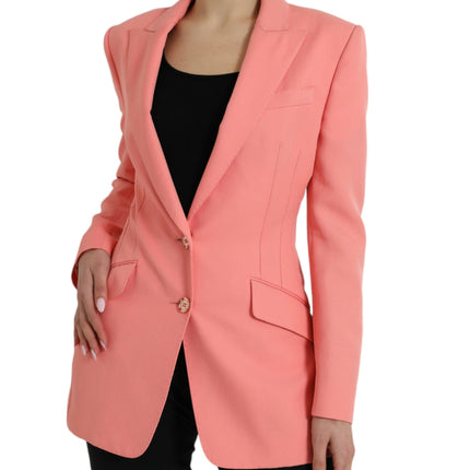 Blazer à revers à pic rose chic