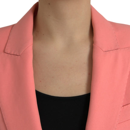 Blazer à revers à pic rose chic