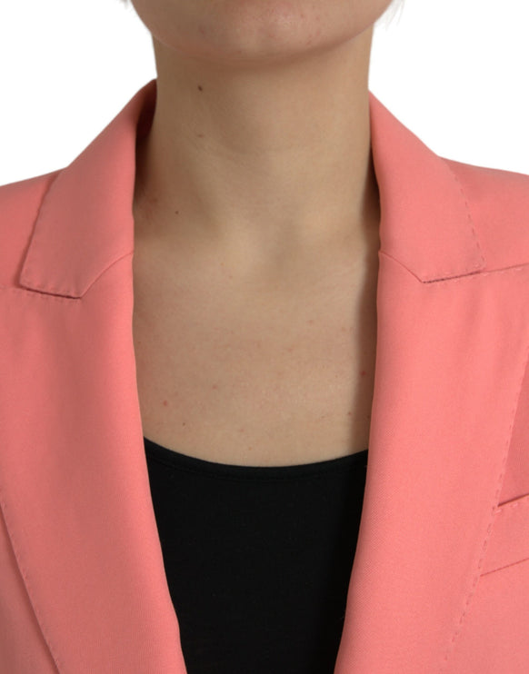 Blazer à revers à pic rose chic