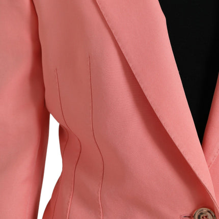 Blazer à revers à pic rose chic