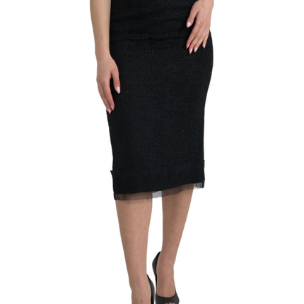 Elegante Midi -rok met hoge taille