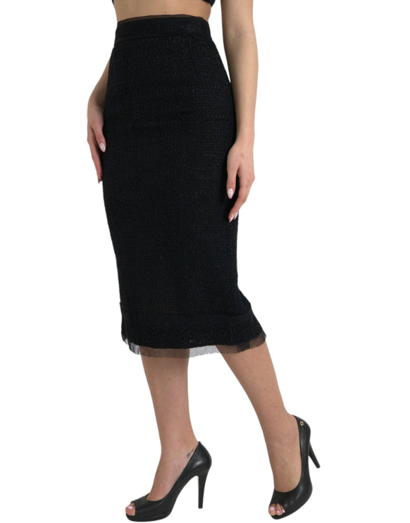 Elegante Midi -rok met hoge taille