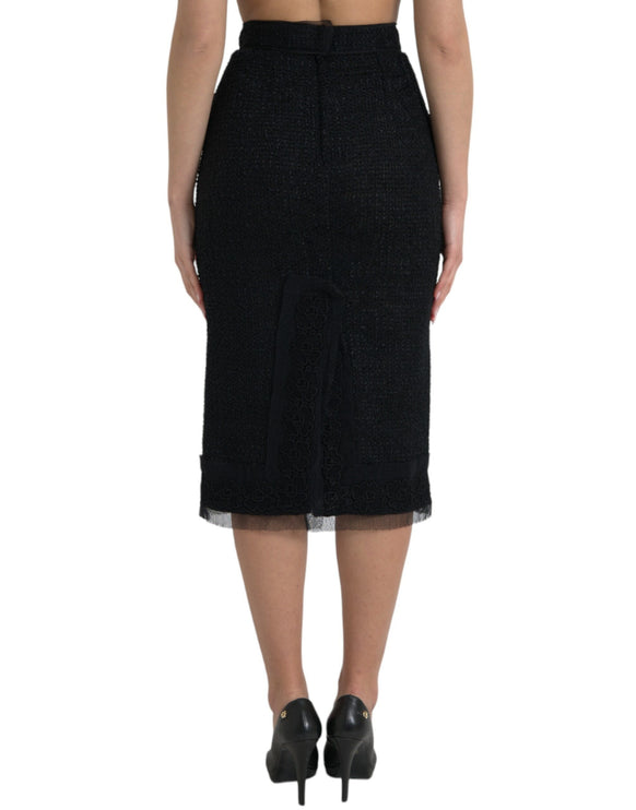 Elegante Midi -rok met hoge taille