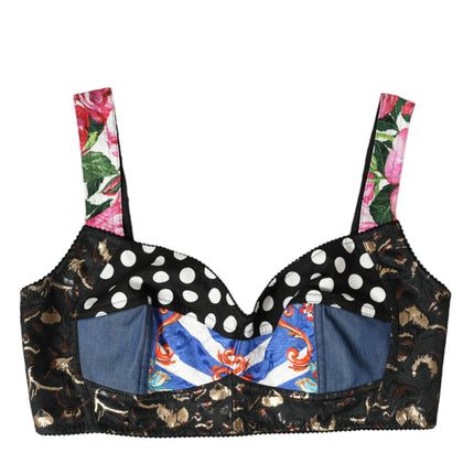 Floral Patchwork Bustier Crop Top