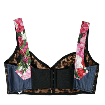 Floral Patchwork Bustier Crop Top