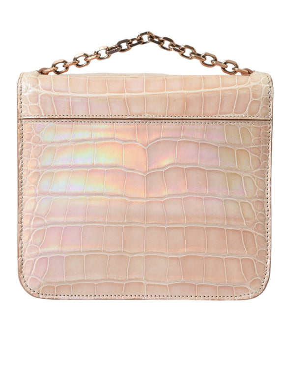 Elegant Mini Chain Beige Clutch for Evening Elegance