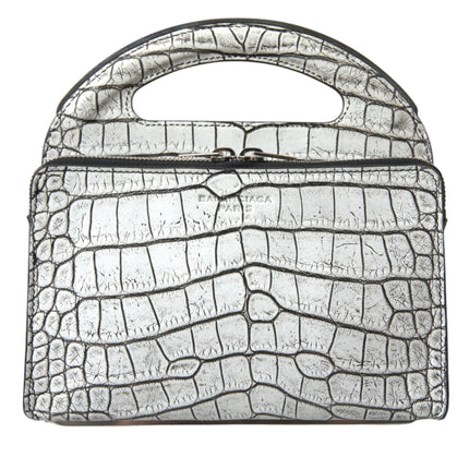 Metallic Zilver Alligator Leren Mini Tas