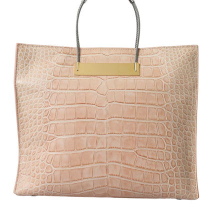 Bolso de piel de caimán rosa chic