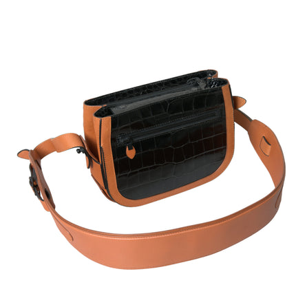 Elegant Crocodile Leather Camera Bag