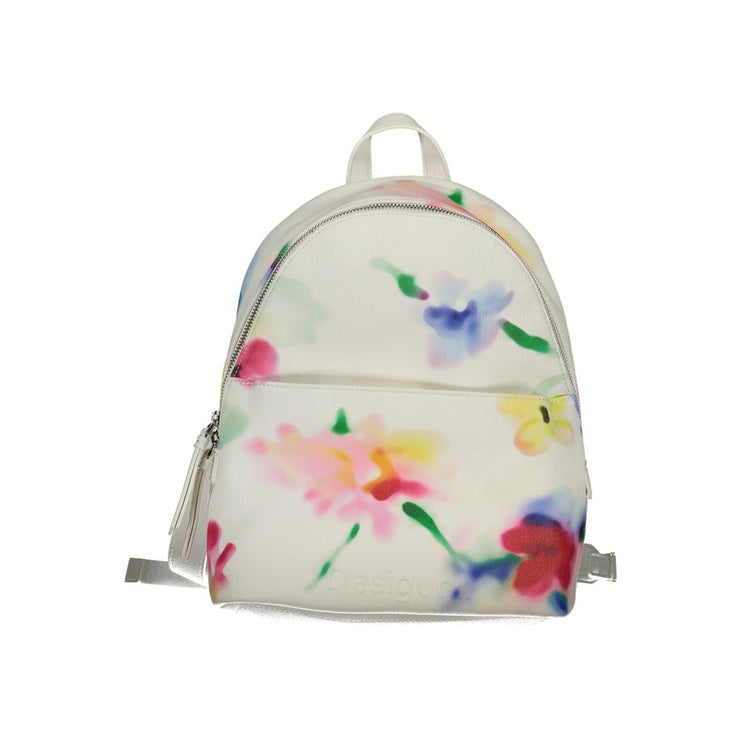 White Polyester Backpack